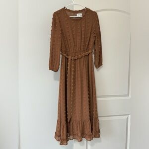 Bohme Brown/Rusty color Dress with Tie